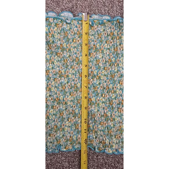 Arizona Jean Co Womens Smocked Turquoise Floral Tank Top XXL - Picture 3 of 6